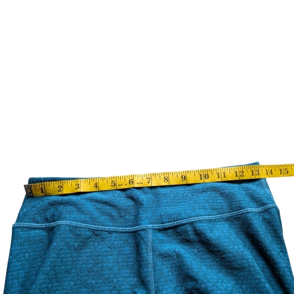 prAna Misty Yoga Leggings Jacquard Print Teal Low Rise Yoga Women's size Small - Picture 8 of 14